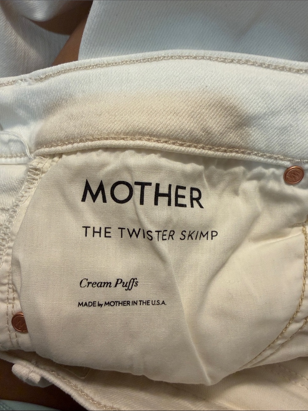 MOTHER THE TWISTER SKIMP JEAN IN CREAM PUFFS size 28 - Picture 8 of 10